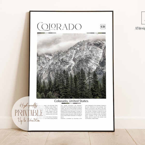 Colorado Poster, Colorado Print, Colorado Art Print, Colorado Wall Art, Colorado Decor, Colorado Mountains, Colorado Photography