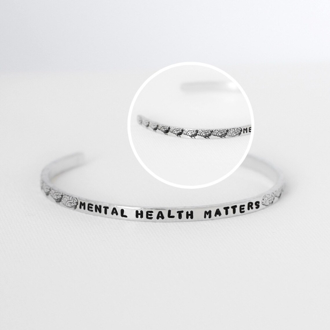 Mental Health Matters Cuff Hand Stamped Bracelets for Women Etsy