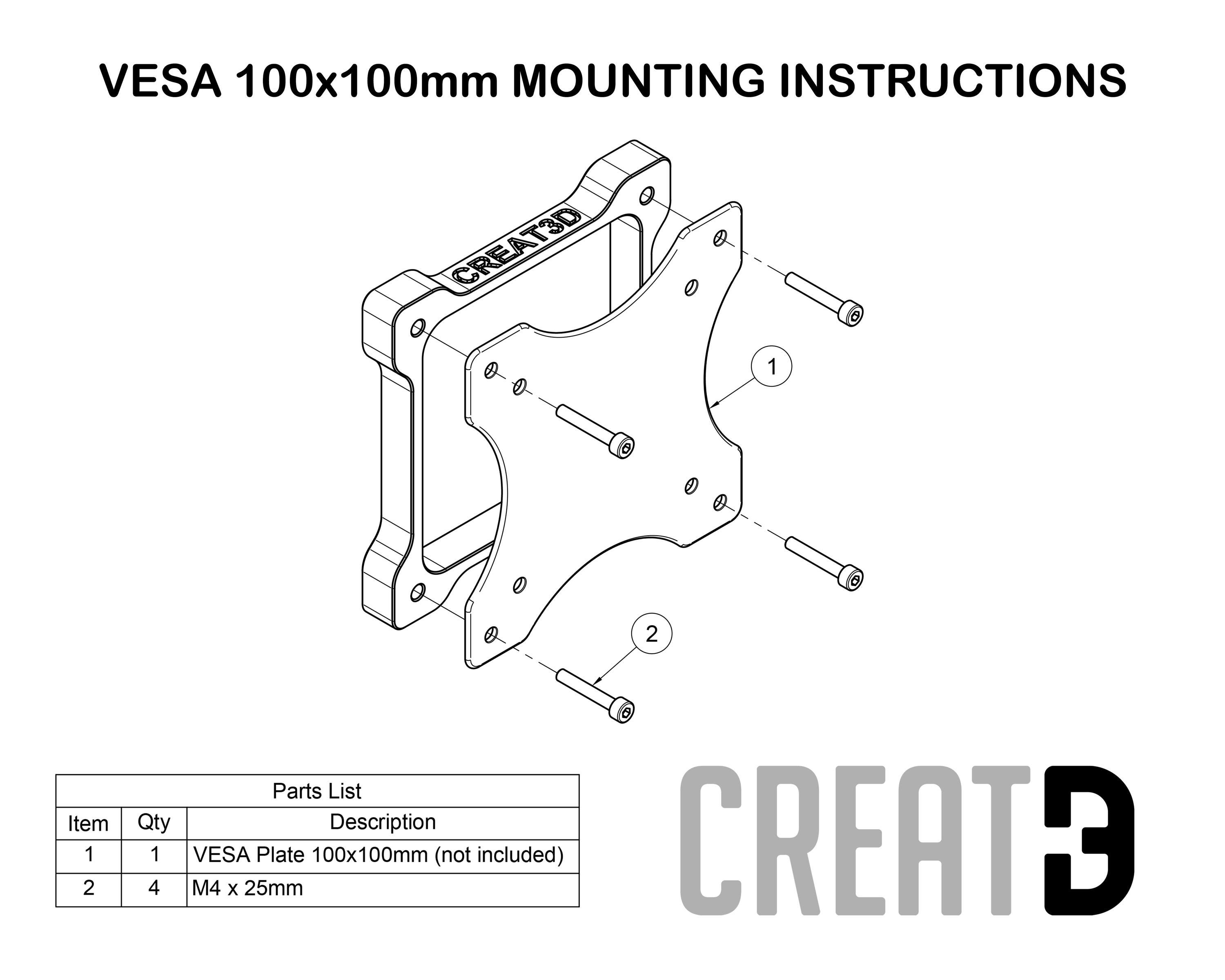 VESA Mount Adapter for Dell Alienware AW3225DM, AW3425DW & AW3425DWM - Etsy