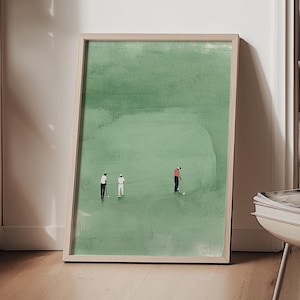 Muted Green Golf Printable Art, Minimalist Golf Lover Art for Living Room, Modern Outdoor Sports Decor, Eclectic Digital Download | 1081