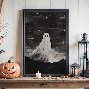 Vintage Ghost Art Print: Spooky Halloween Wall Decor (Digital Download)