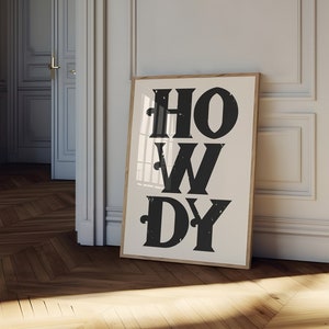 Howdy western decor, cowgirl esthetiek, afdrukbare muurkunst, cowgirl muurprint, barwagen kunstprint, Coastal cowgirl | 0958