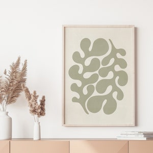 Organic Minimalist, Sage Green Wall Art, Downloadable Print, Abstract Botanical, Modern Abstract Art, Boho Printable Art, Sage Green Decor