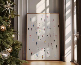 Minimalist Skiers Print – Retro Winter Sports Wall Art, Snow Wall Decor, Digital Download | 1561