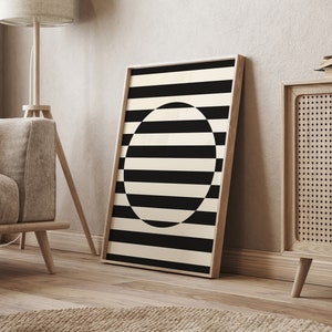 Schwarz-Weiß-Bauhaus Poster, herunterladbare Kunst, Mid Century Modern, geometrischer Kunstdruck, druckbare minimalistische Wandkunst | 1949
