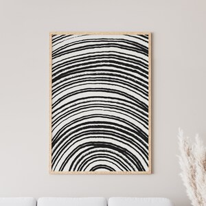 Black and White Art, Line Drawing Print, Japandi Wall Art, Downloadable Print, Brush Strokes Art, Abstract Line Art, Minimalist Poster