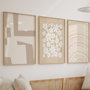 Neutral Simple Printable Wall Set of 3, Light Aesthetic Decor, Cream Beige Gallery Wall Prints for Bedroom | 2151