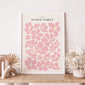 Tokyo Flower Market, Flower Market Print, Digital Download, Boho Printable Art, Flower Shop Decor, Flower Market Poster, Botanical Poster