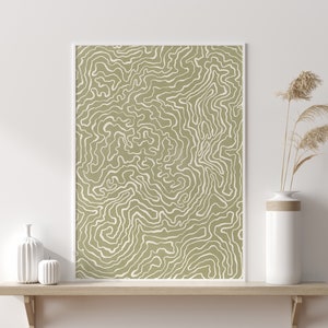 Sage Green Print, Line Drawing Print, Printable Wall Art, Abstract Line Art, Sage Green Wall Art, Minimalist Poster, Large Abstract Print