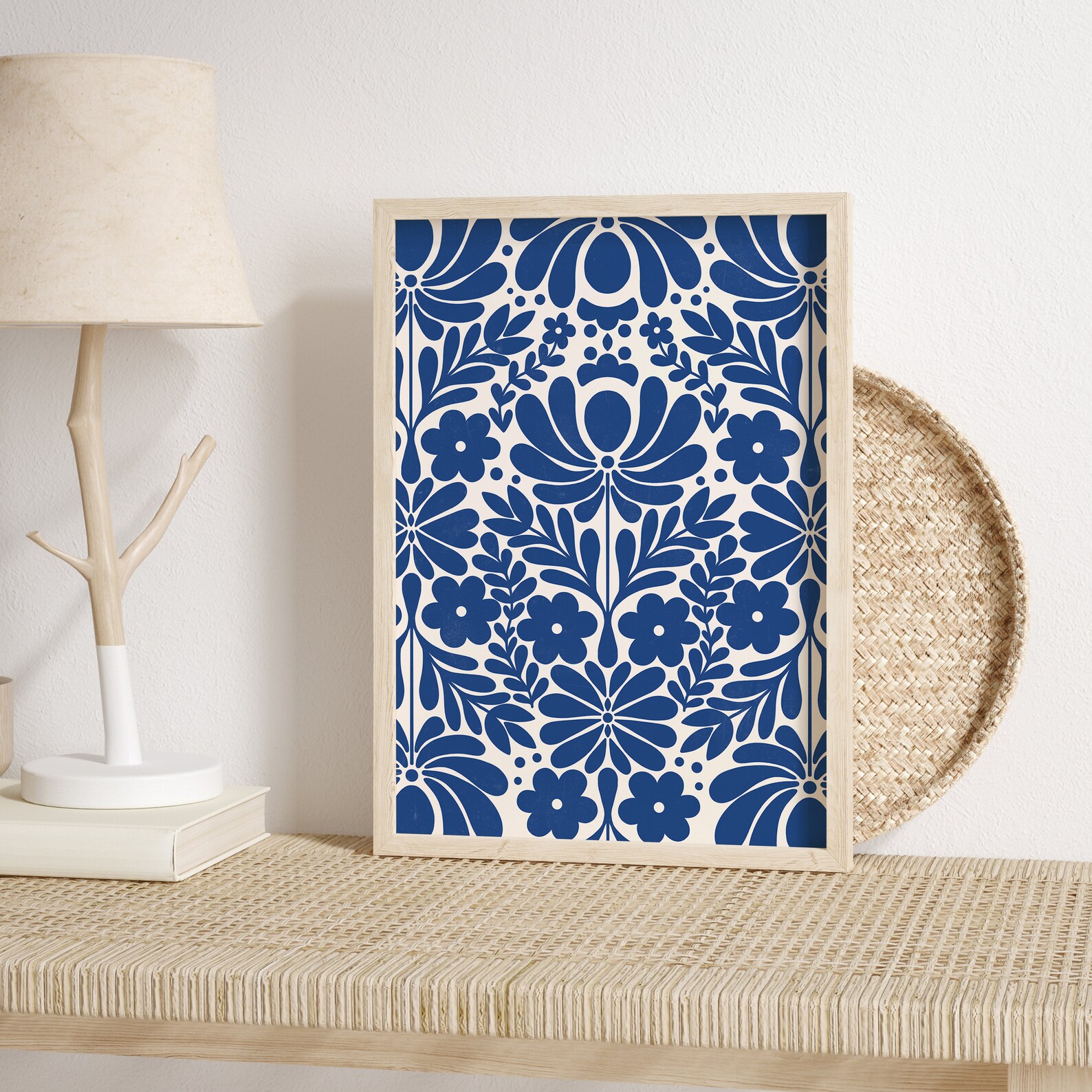 Norwegian Folk Art Royal Blue Wall Art Digital Download Etsy