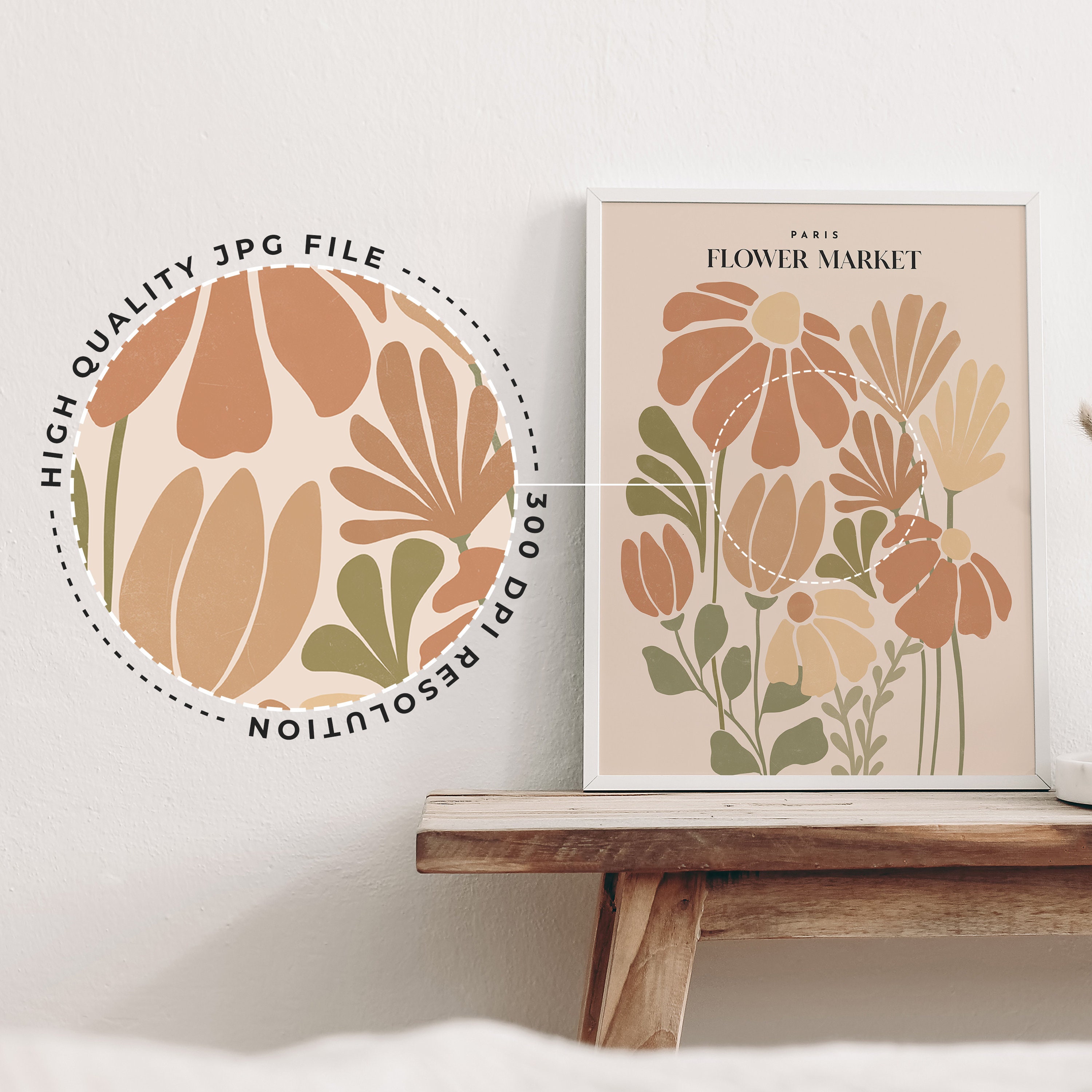 Flower Market Print Set, Boho Botanical Gallery Wall, Eclectic ...