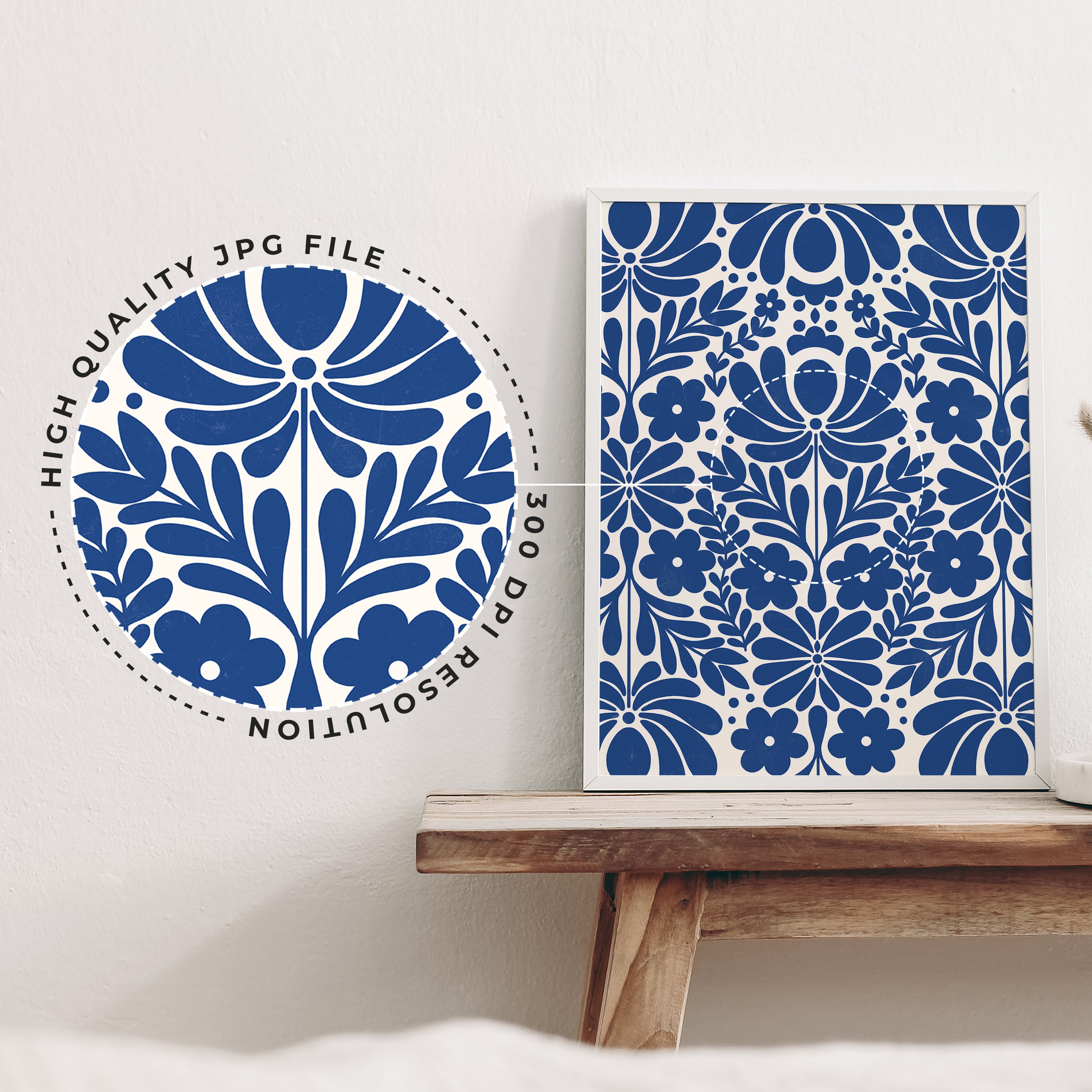 Norwegian Folk Art Royal Blue Wall Art Digital Download Etsy Australia