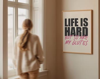 Funny Glutes Day Gym Print – Motivational Quote, Boho Fitness Decor, Digital Download | 1427