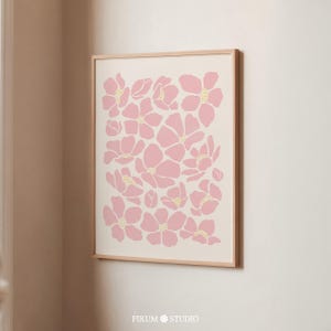 Pink Cherry Flowers Art Printable Wall Art, Girl Nursery Floral Wall Art, Pastel Pink Wall Decor, Cute Spring Flowers Poster | 1542