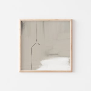 Beige abstrakte Kunst, Pinselstriche, Quadrat, Kunstdruck, Digital Download, neutrale Wandkunst, Beige druckbare Kunst, Minimalistisches Poster