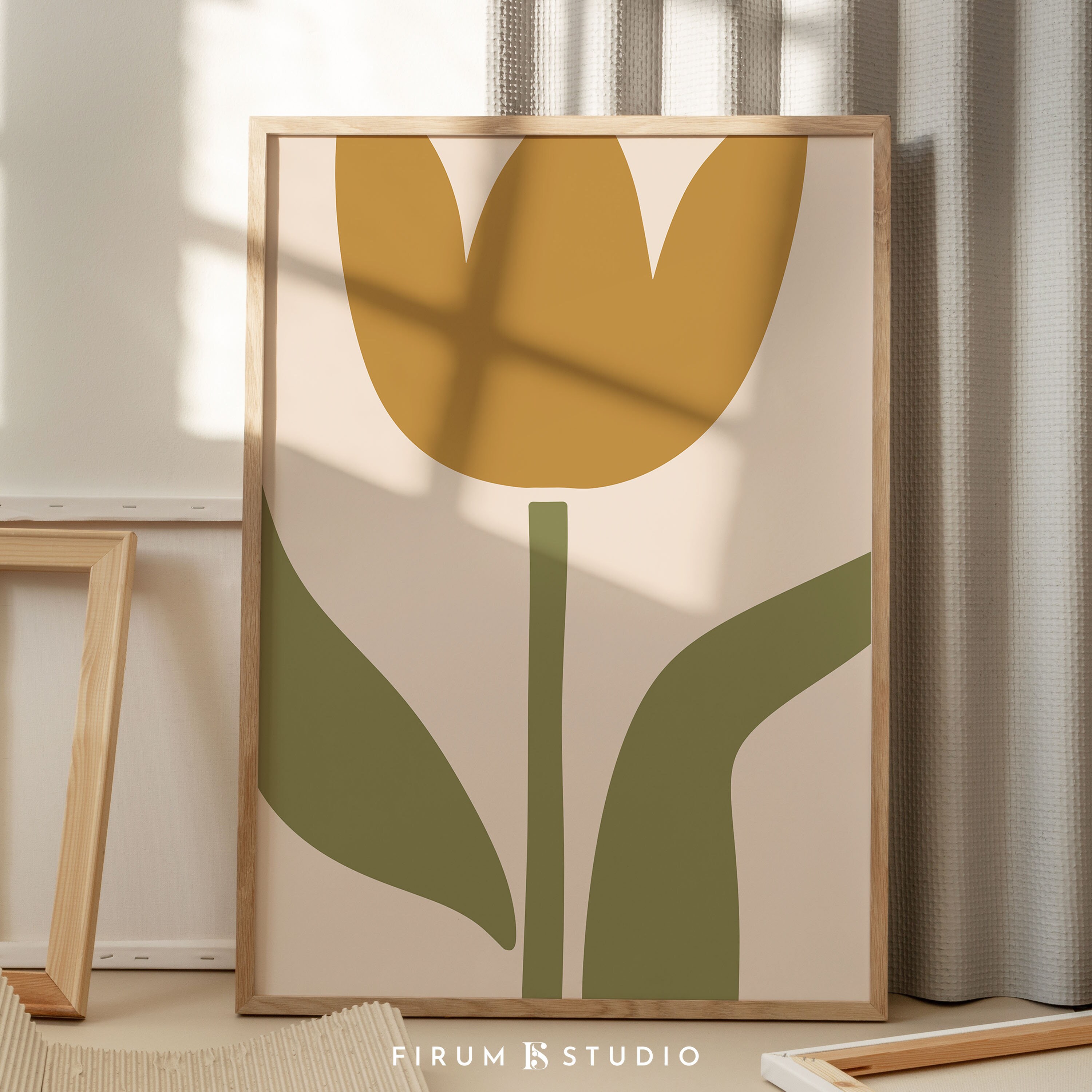 Tulip Wall Art, Abstract Floral, Digital Print, Boho Color Wall Art ...