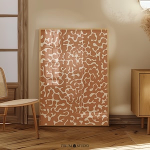 Boho Abstract Print in Burnt Orange, Eclectic Modern Wall Art, Warm Earth Tone Decor for Living Room | 1295