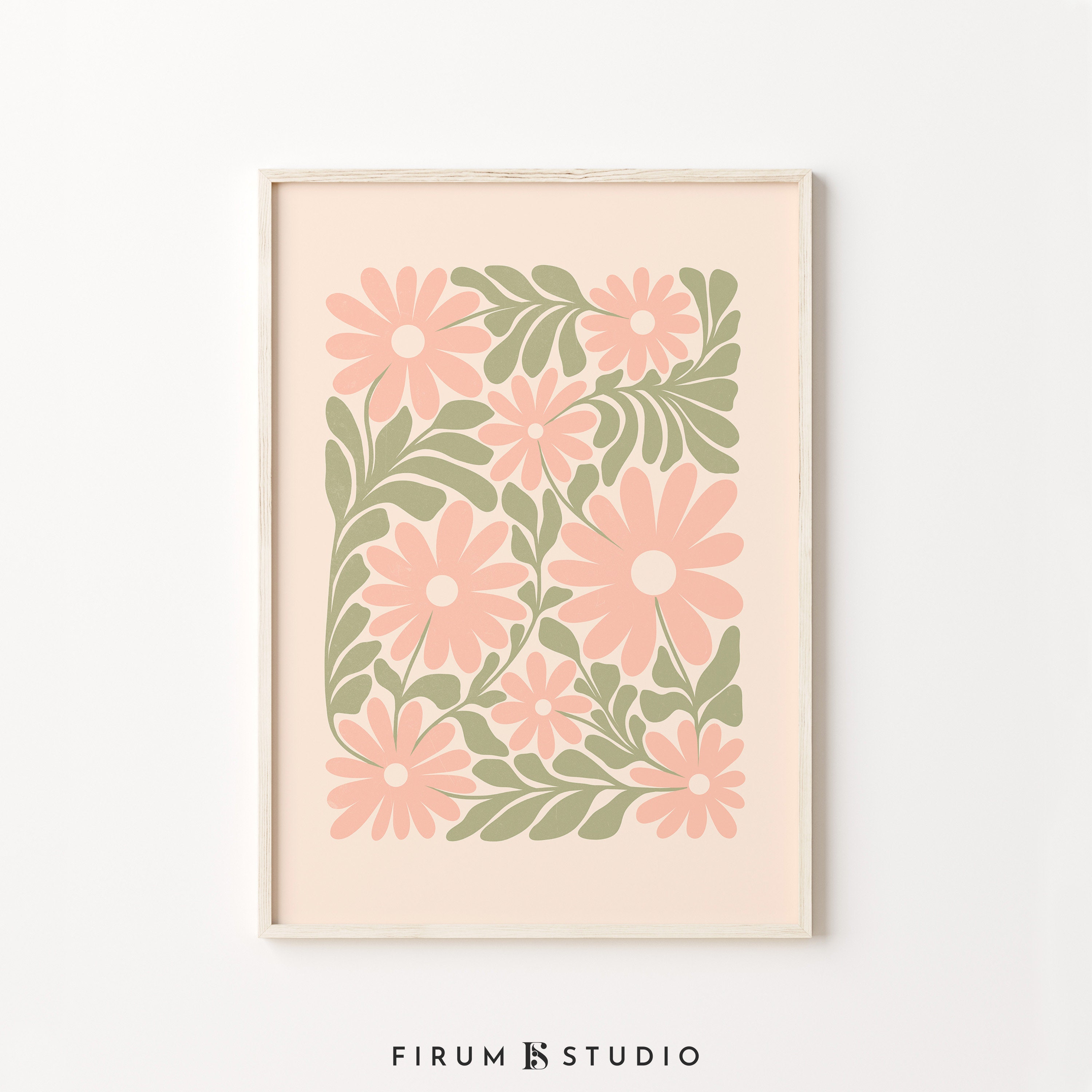 Mint and Peach Wall Art - Etsy