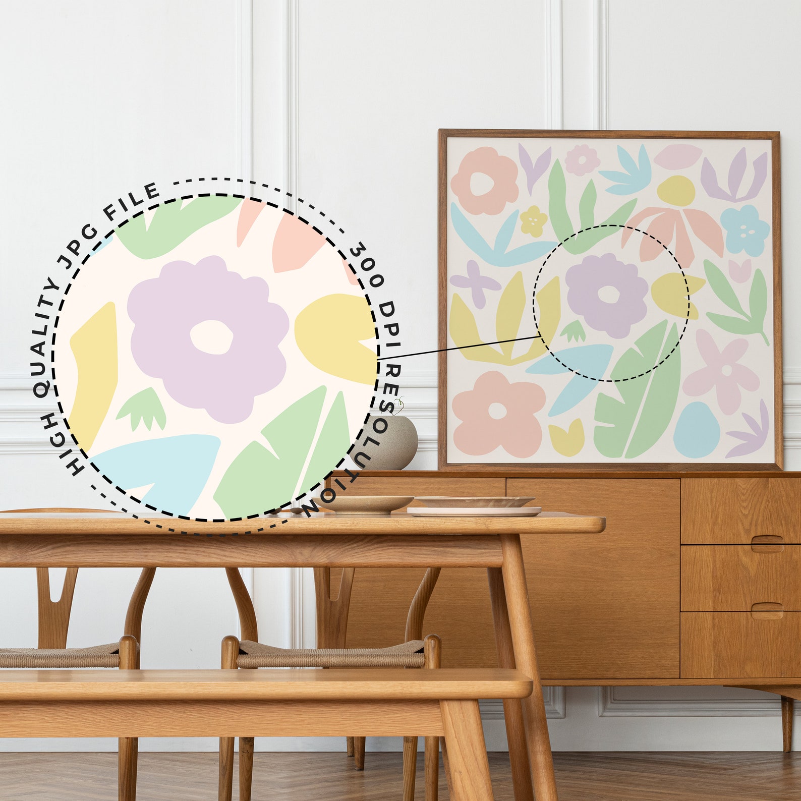 Danish Pastel Prints Set of 4 Prints Square Wall Art Set Etsy