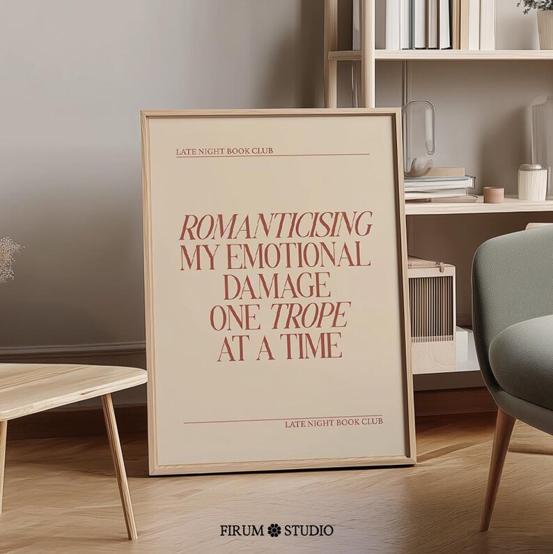 Book Trope Quote Printable Art, Literary Girl Typography Poster ...