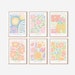 Flower Market Set, Gallery Wall Prints, Danish Pastel Decor, Printable Wall Art, Set of 6 Prints, Flower Market Print, Flowers Exhibition 