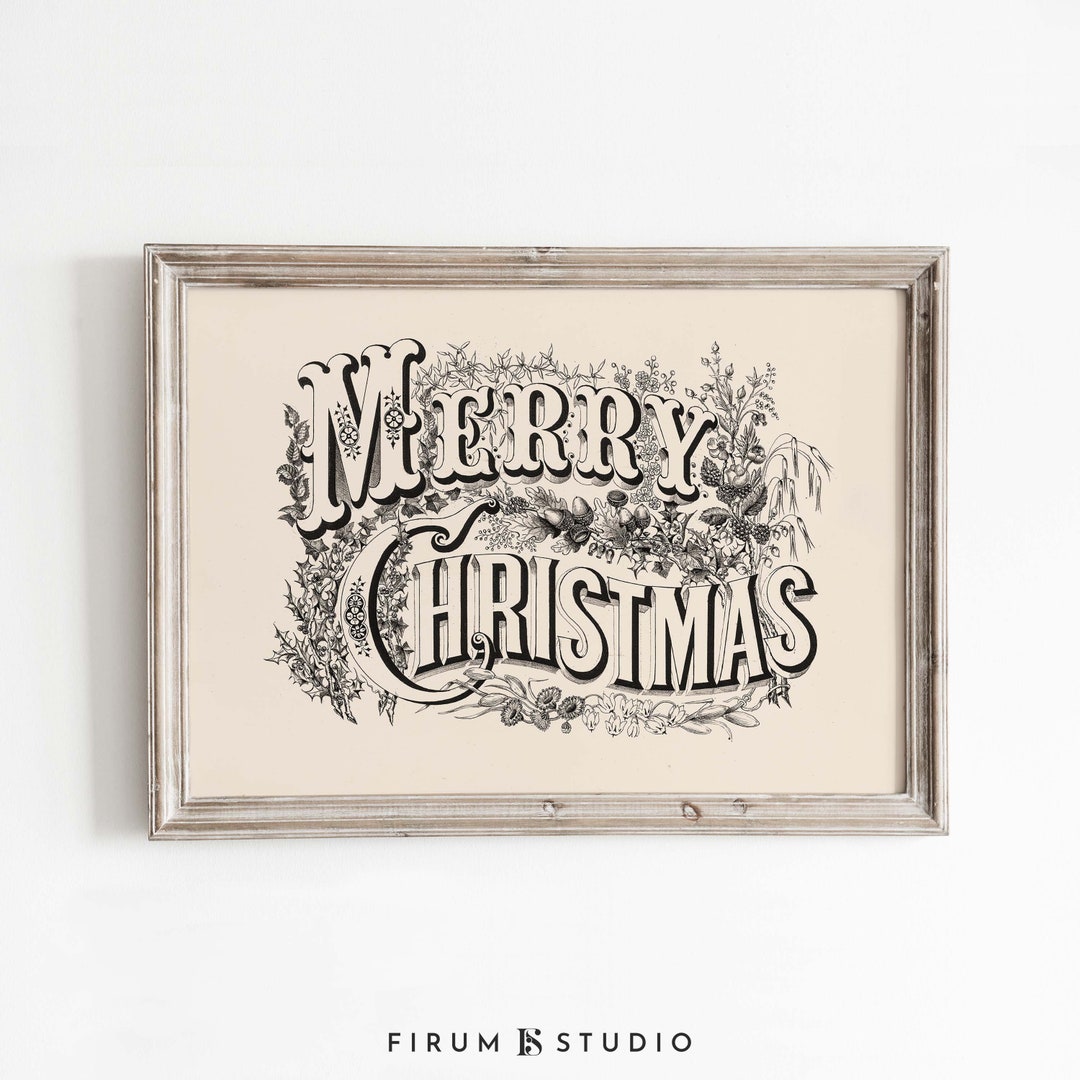Vintage Christmas, Retro Christmas Art, Printable Wall Art, Instant ...