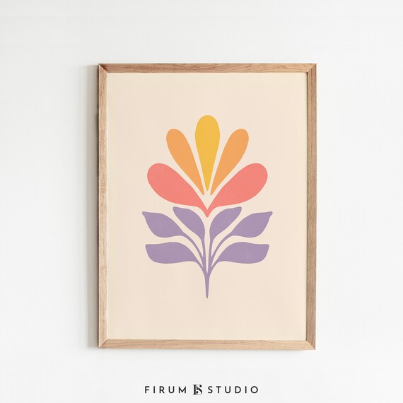 Buy Colorful Wall Art, Botanical Poster, Large Abstract Print.