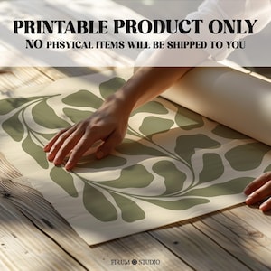 This Abstract Botanical Leaves Printable Art features a calming blend of sage green and beige tones, evoking the natural beauty of Mediterranean landscapes. The organic, flowing shapes and minimalist design make it an ideal addition to modern boho or Japandi-inspired decor. Perfect for your living room, bedroom, or any space in need of a nature-inspired, serene atmosphere.
