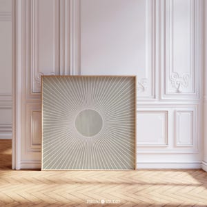 Sage Green Sunburst Print, Mid Century Office Decor, Minimal Wall Art, Digital Download | 1324
