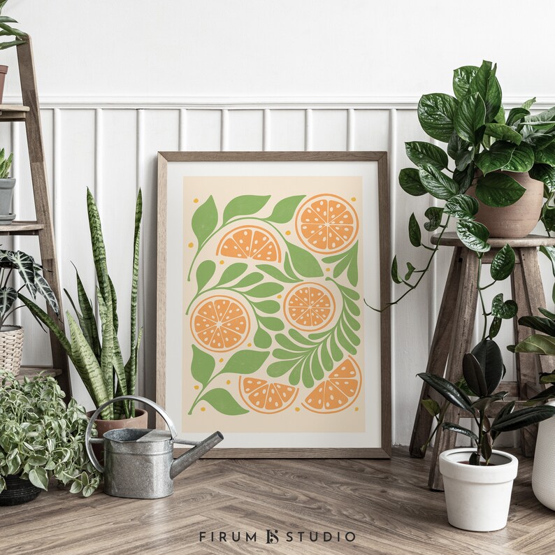Oranges Wall Art Fruit Market Print Summer Fruits Decor Etsy