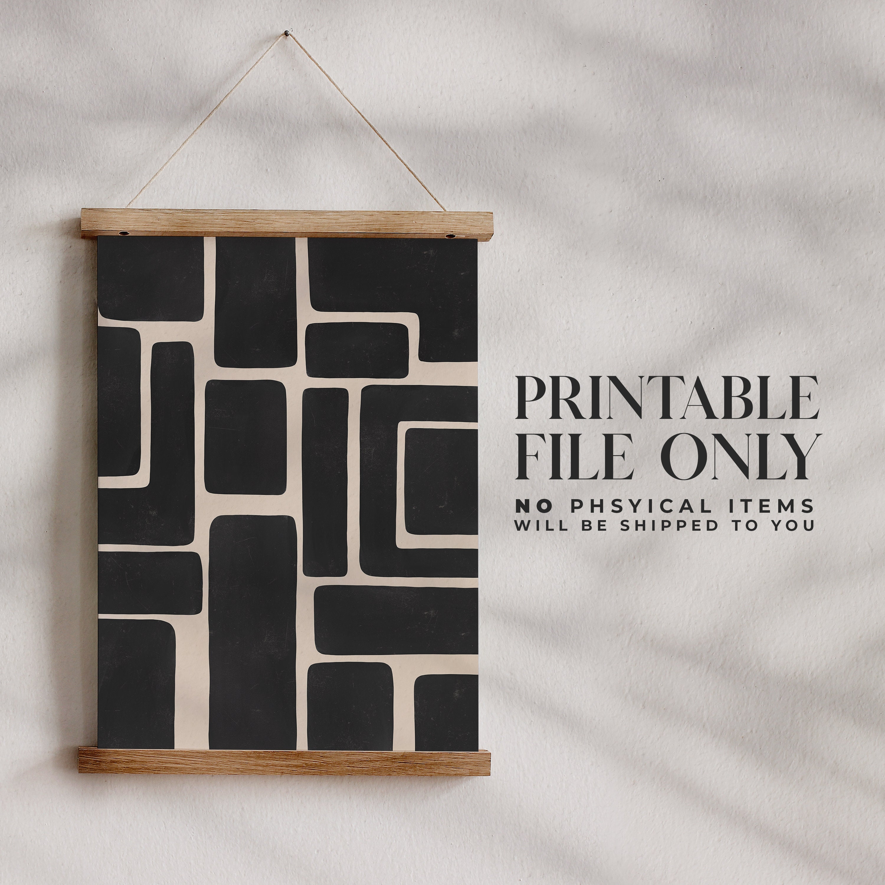 Geometric Shapes Black Beige Art Instant Download Modern - Etsy