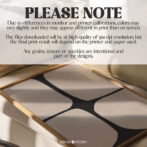 Organic Minimalist Beige and Black Printable Wall Art, modern abstract art. Mid-century modern neutral poster, digital download for home decor. Includes printing guide