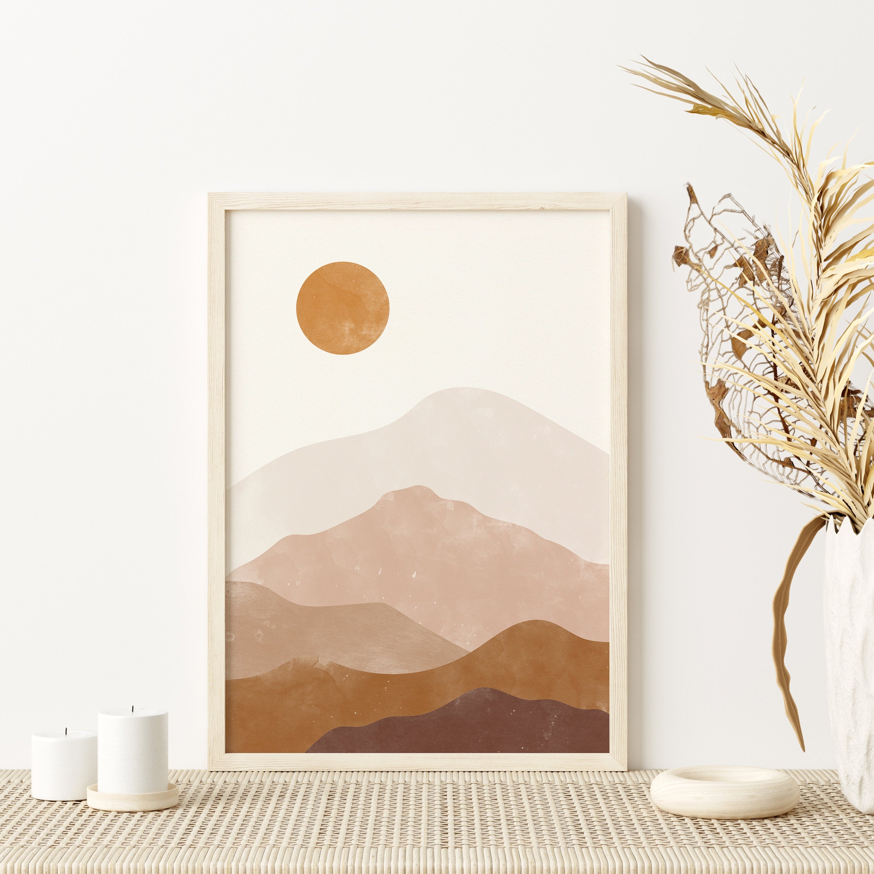 Landscape Wall Art Terracotta Prints Boho Printable Art | Etsy