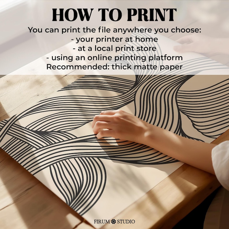 This Black Abstract Wave Art Print features bold, flowing lines that create an elegant and dynamic visual impact. The minimalist design, with its black and white color palette, perfectly fits modern and mid-century decor. Ideal for contemporary living rooms, bedrooms, or offices, this art piece brings sophistication and balance to any space. Instantly downloadable, it’s a stylish addition to any home, offering both modern charm and timeless appeal for those who appreciate minimalist aesthetics.