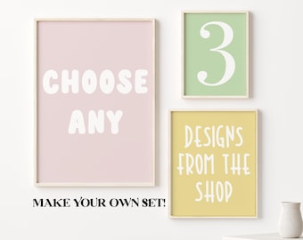 Custom Gallery Wall Art | Choose Any 3 Prints (Digital Download)