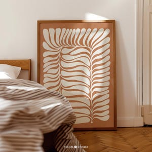 Burnt Orange Botanical Print - Abstract Terracotta Art, Eclectic Living Room Decor, Digital Download | 1004