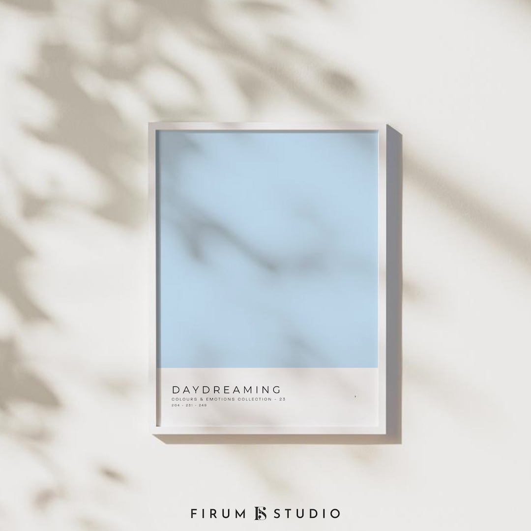 Sky Blue Wall Art, Color Block Art, Pastel Blue Art, Danish Pastel