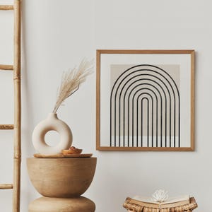 Modern Arches Print, Mid Century Geometric Line Art, Digital Download | 1322