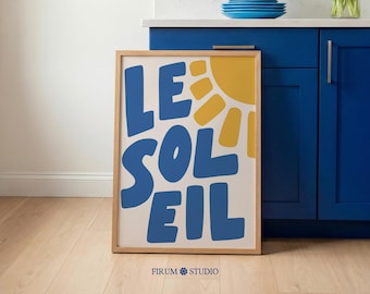 Le Soleil Print, French Coastal Summer Poster, Downloadable Art | 0510