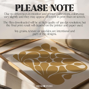 Abstract botanical art print in muted yellow ochre tones, perfect for modern home decor. This chic, downloadable art adds warmth to any space, ideal for those seeking minimalist and trendy wall decor