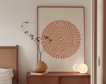 Burnt Orange Abstract Botanical Print – Organic Minimalist Wall Art, Boho Neutral Decor, Eclectic Apartment Downloadable Art | 1242