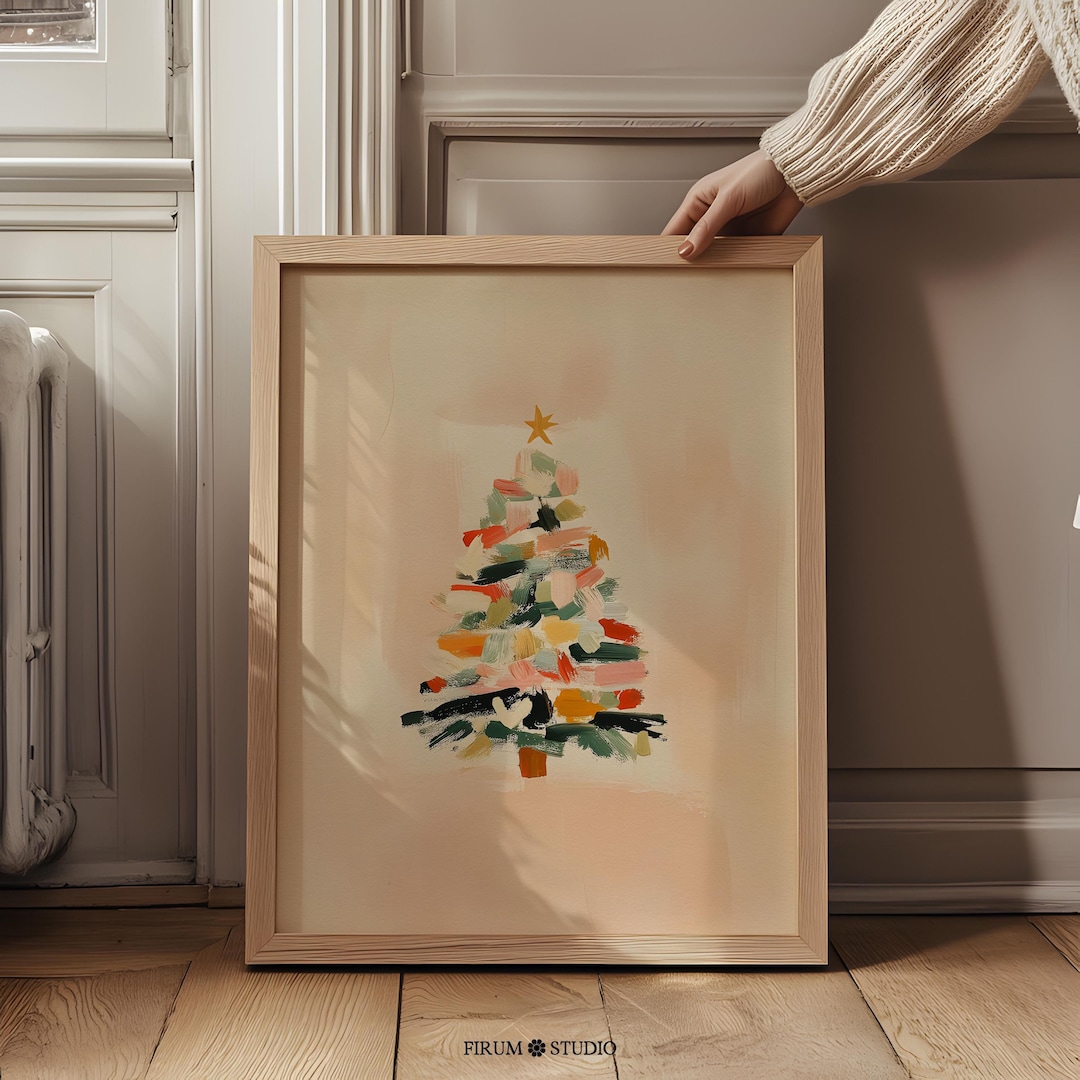 Warm Aesthetic Christmas Tree Downloadable Print Bohemian Christmas