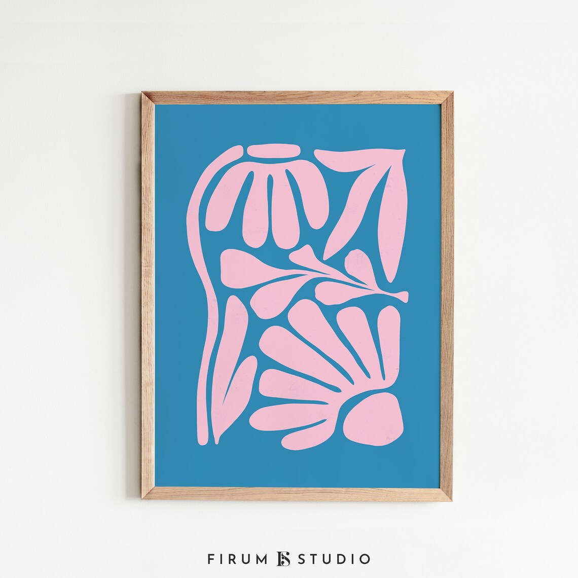Blue Pink Wall Art Bright Colorful Art Digital Print Etsy