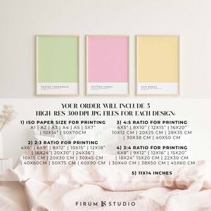 Color Block Prints, 3 Piece Wall Art, Downloadable Art, Danish Pastel ...