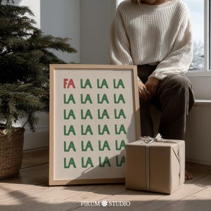 Fa La La Christmas Print, Colourful Festive Typography Poster, Digital Download | 0813