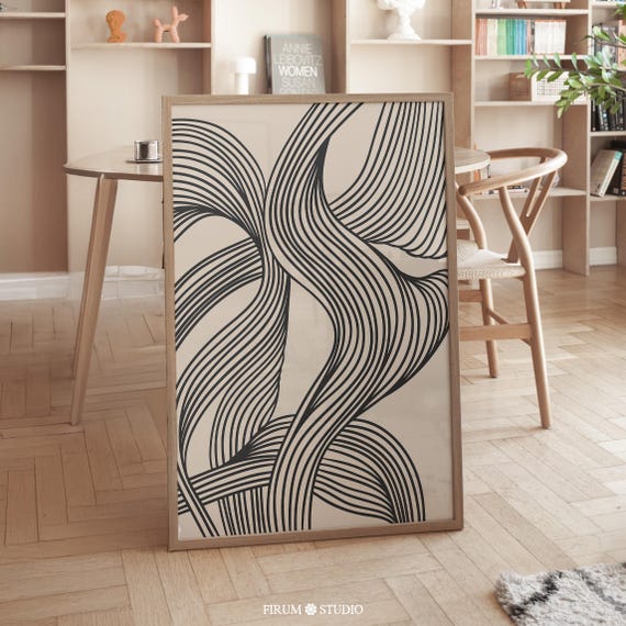 Calming Abstract Wall Art, Modern Home Decor, Downloadable Neutral Poster | 0996