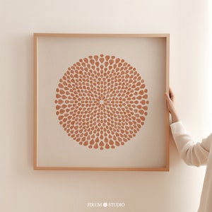 Burnt Orange Print, Square Wall Art, Printable Wall Art, Earth Tones Wall Art, Brush Strokes Art, Minimalist Poster, Geometric Art, 1311