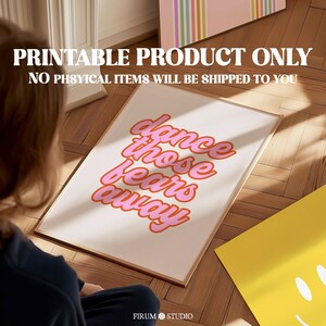 Colourful Retro Printable Wall Art Set of 6, Preppy Gallery Wall Set ...