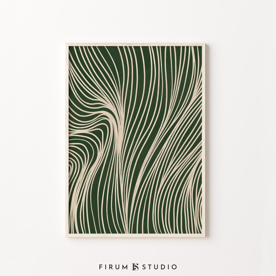 Emerald Wall Art Fine Line Art Print Printable Wall Art Etsy