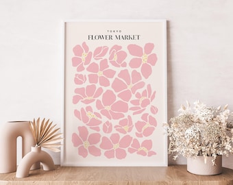 Tokyo Flower Market Printable Wall Art – Abstract Botanical Floral